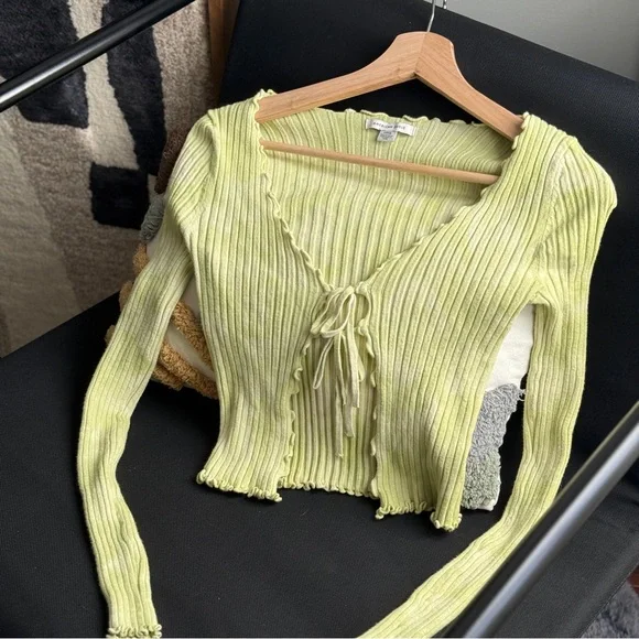American Eagle Y2K Green Tie Dye Cardigan Top – Size S, Great Condition - Picture 2 of 10